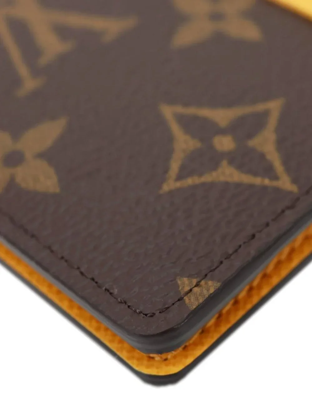 Louis Vuitton  Pocket Organizer Monogram Macassar Canvas Wallet Safran Yellow